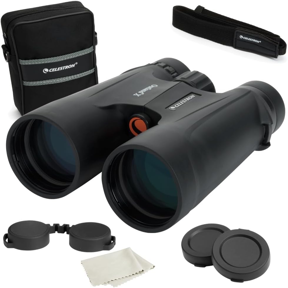 Image of Celestron Waterproof & Fogproof Binoculars for Adults Multi-Coated Optics and BaK 4 Prisms Protective Rubber Armoring, Black 10x50 Outland X (Pack of 10)