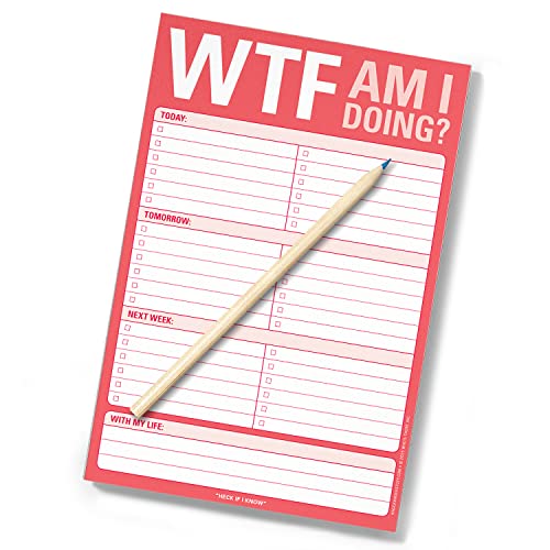 Knock Knock Wtf Am I Doing? Pad, To Do List Note Pad, 6 X 9-Inches #TOP5