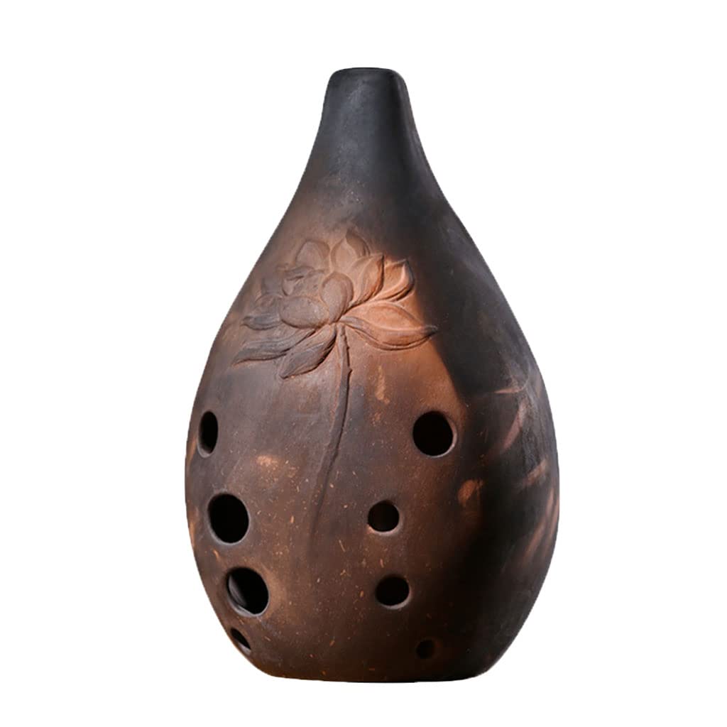 Strumento musicale cinese in ceramica Shakuhachi Dizi, antico strumento professionale in argilla e(Assorted Color)