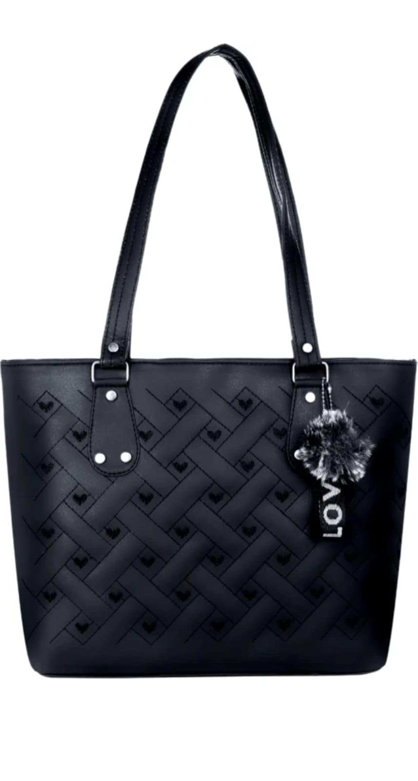 aaifa Tote Bags for Women with Zip | Handbags with Double Handle - Heart Printed Office, College and Party | Stylish Totes Bag for Girls | Leather Tote Bag for Traveling & Daily Use (Black) (B0CNLWVYGH) Amazon Price History, Amazon Price Tracker