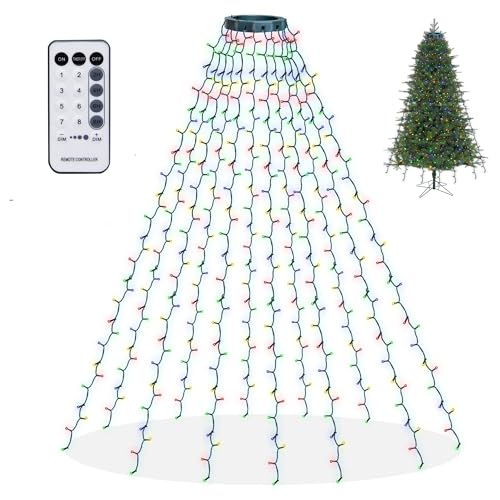 Dazzle Bright Christmas Tree Lights, 448 LED Waterfall Tree Topper