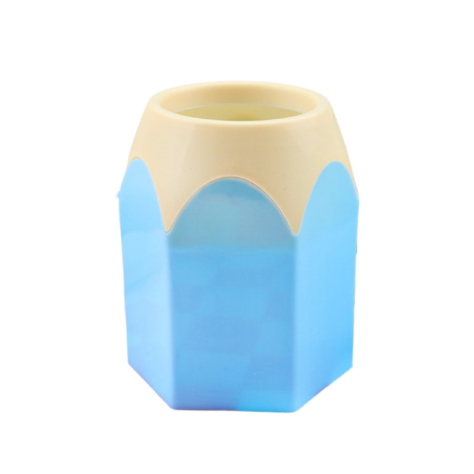 LXHZSY Desk Organiser Creative Colored Pencil Head Pen Holder Desktop Contrasting Stationery Storage Makeup Brush Bucket(Blue)
