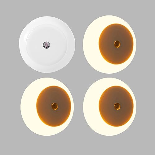 Luz nocturna enchufable a la pared, sensor de luz del atardecer al amanecer, paquete de 4 luces nocturnas LED, luces nocturnas enchufables en la