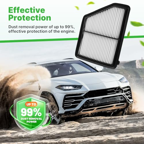 Image of 2PCS Engine Air Filter Fit for 2016-2026 Civic, 2023-2026 HR-V | CA12051, 17220-5BA-A00, 99% Filtration Efficiency, Easy Install, Odor control, Great Value, Right Size