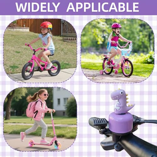 JYNVO Children's Bicycle Bell, Cartoon Purple 1 Pieces for Adult Girl Boy, Mini Trumpet for MTB, Racing Bicycle, Scooter, Tricycle, Children Bike — view 6