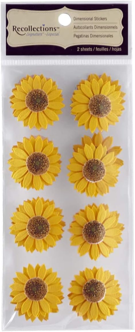 Recollections Signature Sunflower Stickers, 12 Packs: 16 ct. (192 Total)