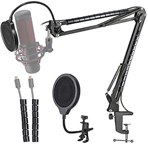 HyperX QuadCast Boom Arm met Microfoon Pop Filter – Microfoonstandaard en 3 Lagen Pop Filter voor HyperX QuadCast S Gaming Mic van YOUSHARES