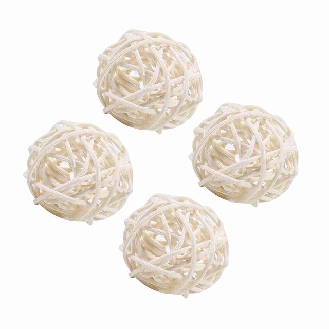Foto 6 de 8 de 20 Bolas de Ratán para Aves Jaula Accesorios Juguetes Masticar Natural Decoración Colgante DIY Artesanía…