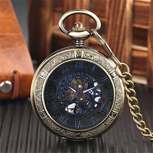 Pocket watch Dial Mechanical Pocket Watch Transparent Blue Roman Numerals Display Hand Winding Pocket Watch For Men Clock steampunk buy now online Pocket watch Dial Mechanical Pocket Watch Transparent Blue Roman Numerals Display Hand Winding Pocket Watch For Men Clock steampunk buy now online