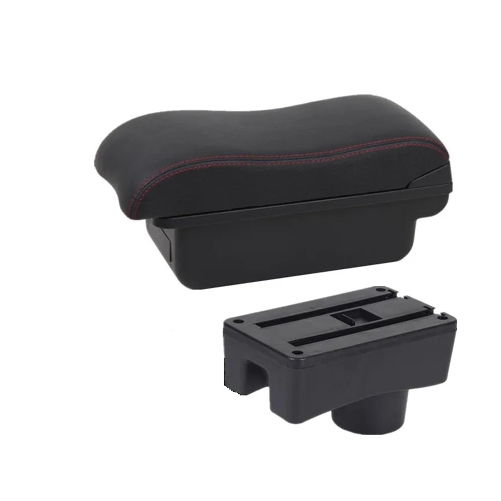 Hguvsjd Armrest Box For Hyundai For Accent For Tagaz Armrest Storage Box Interior Dedicated Retrofit Accessories Car Armrests(A Black red NO USB)