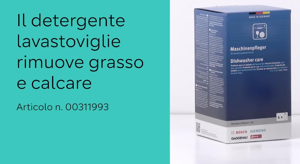 Limpiador desengrasante rápido para la limpieza del lavavajillas 4 x 250 ml compatible para Bosch Siemens Neff Gaggenau 00311996 ex 00311994 00311997 00311566