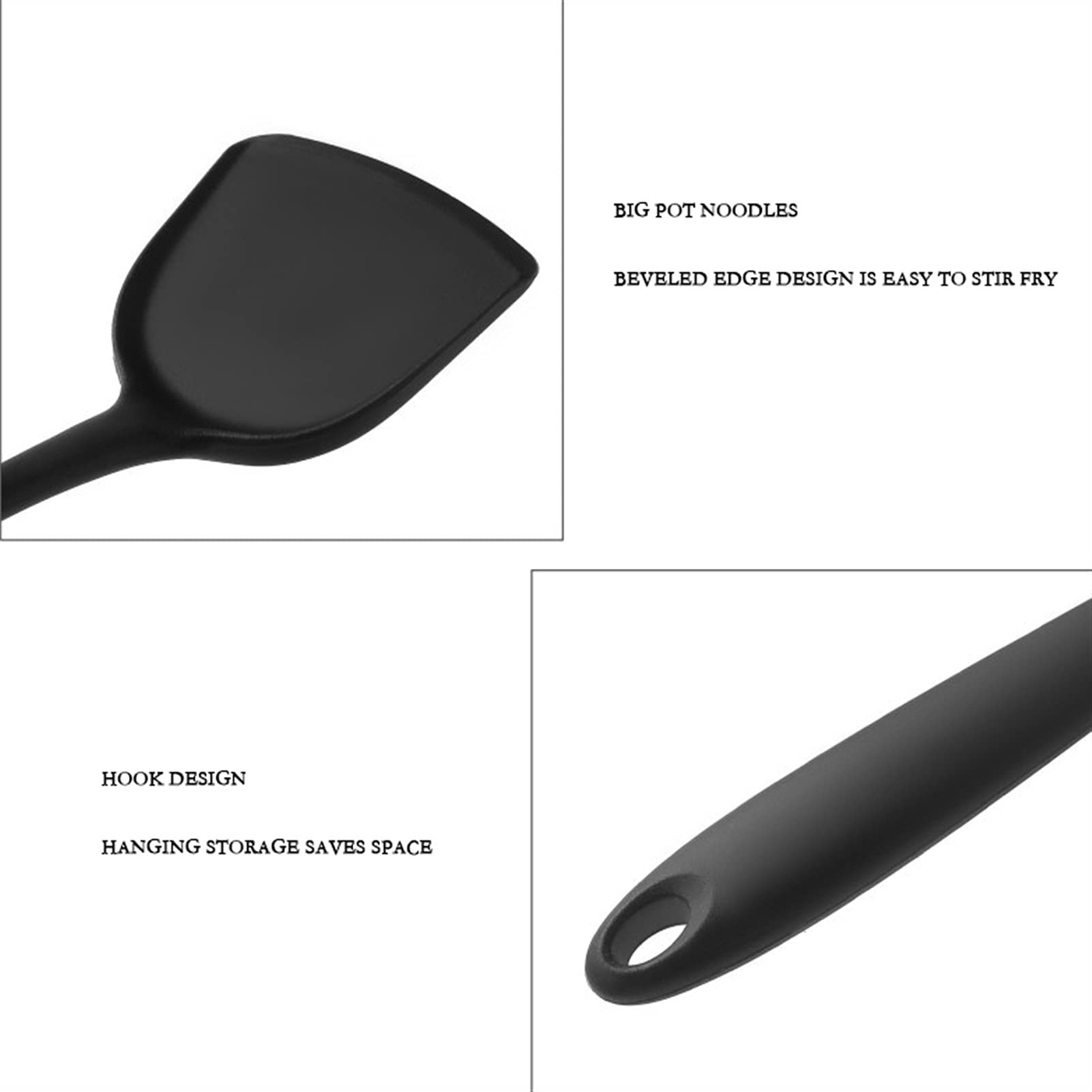 Espátula Juego de espátulas de Silicona Espátula de Cocina Mango ergonómico Espátulas Resistentes al Calor Espátula y Cuchara de Sopa Juego de Dos Piezas Espátula de Cocina