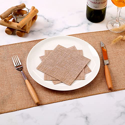 Spiareal-100-Pcs-Burlap-Paper-Napkins-10-x-10-Inches-Rustic-Brown-Napkins-Disposable-Dinner-Decorative-Cocktail-Napkins-for-Party-Wedding-Birthday