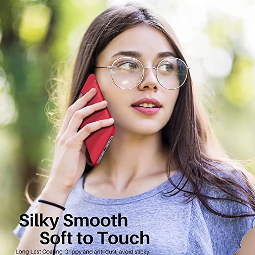 Image of VONZEE Liquid Silicone Soft Back Cover for iPhone 7 Case, Shockproof Slim Camera & Full Body Protection Non Yellowing Cover with Microfiber Lining & Logo Cut (4.7 Inch) -Red