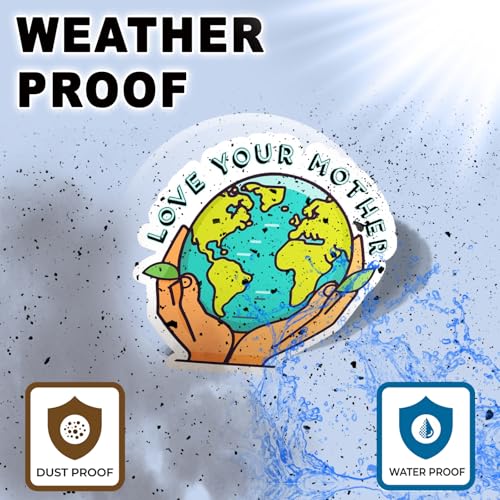 Image of Love Your Mother Earth Vinyl Waterproof Sticker Decal for Laptop Water Bottle Car Environmental Sticker 5 Inch