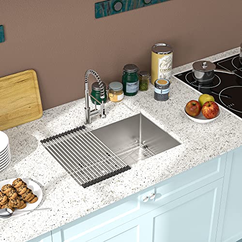 27 Undermount Kitchen Sink - Donsdey 27"×18" Kitchen Sink Undermount 16 Gauge Stainless Steel Kitchen Sink Under Counter Single Bowl Basin #TOP1