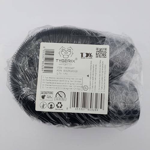TYGERIX® DN 60 mm / 6 cm / 2 3/8" (2.375 inch) Aluminum Flexible Hose, Black, DN 60 mm / 2.375 inches - Image 3