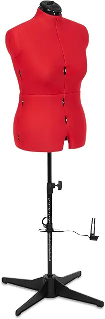 Mannequin de Couture Adjustoform 8 Pièces Réglables Taille 44-50 Rouge Coquelicot