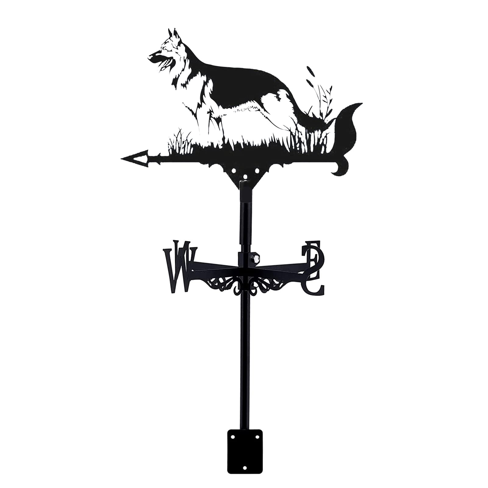 WIQUYBML Exquisite Metal Weathervane Weather Vane for Creative Weathercock Shaped Wind Direction Indicator, Stainless Steel Vane-Dog