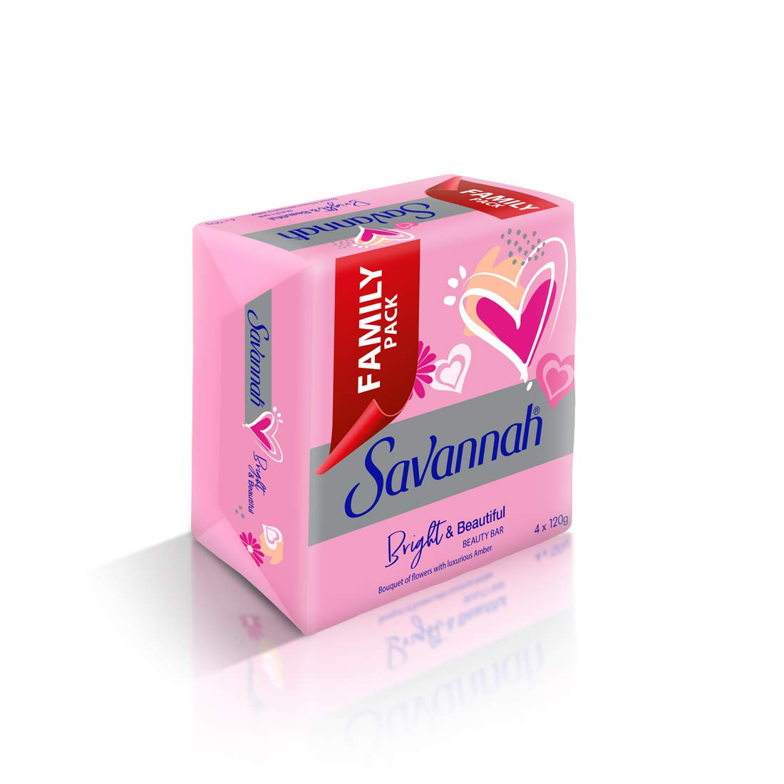 Savannah Body And Handwash Bar Soap Pack, Bright&Beautiful, 120 G X 4