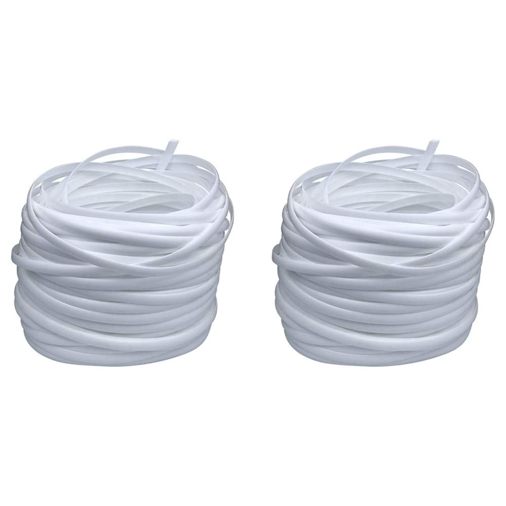 Hndhbfgrt 2X Wicker Repair Supplies Synthetic Rattan Material, Patio Furniture Repair Kit White
