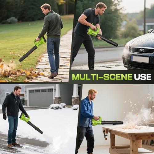 Leaf Blower Cordless 650CFM 288MPH Electric Leaf Blower with 2 x 4.0Ah Battery Operated, 6 Speed Mode, 20V Powered Handheld Blowers for Lawn Care, Patio, Dust, Blowing Leaves - Image 6