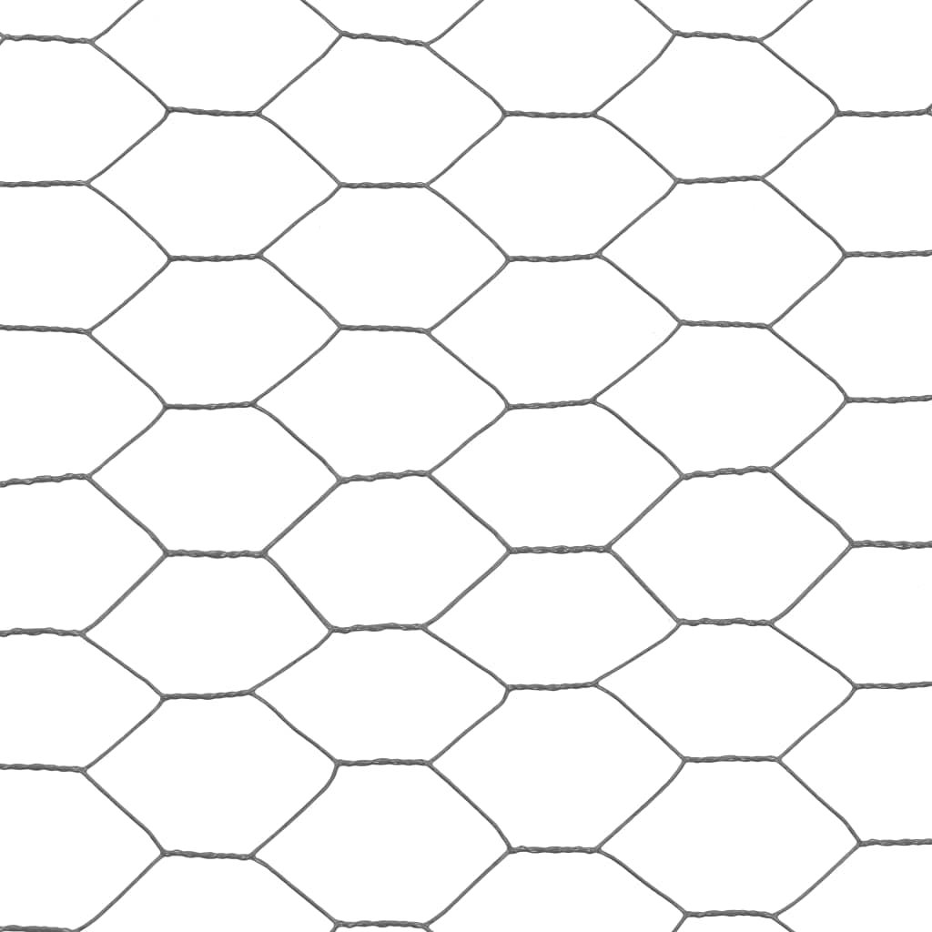 Alambrada de gallinero acero revestimiento PVC gris 25x1 m, Malla metálica para gallinero, Red de gallinero de acero, Alambrada de gallinero de acero resistente para proteger a tus aves de corral