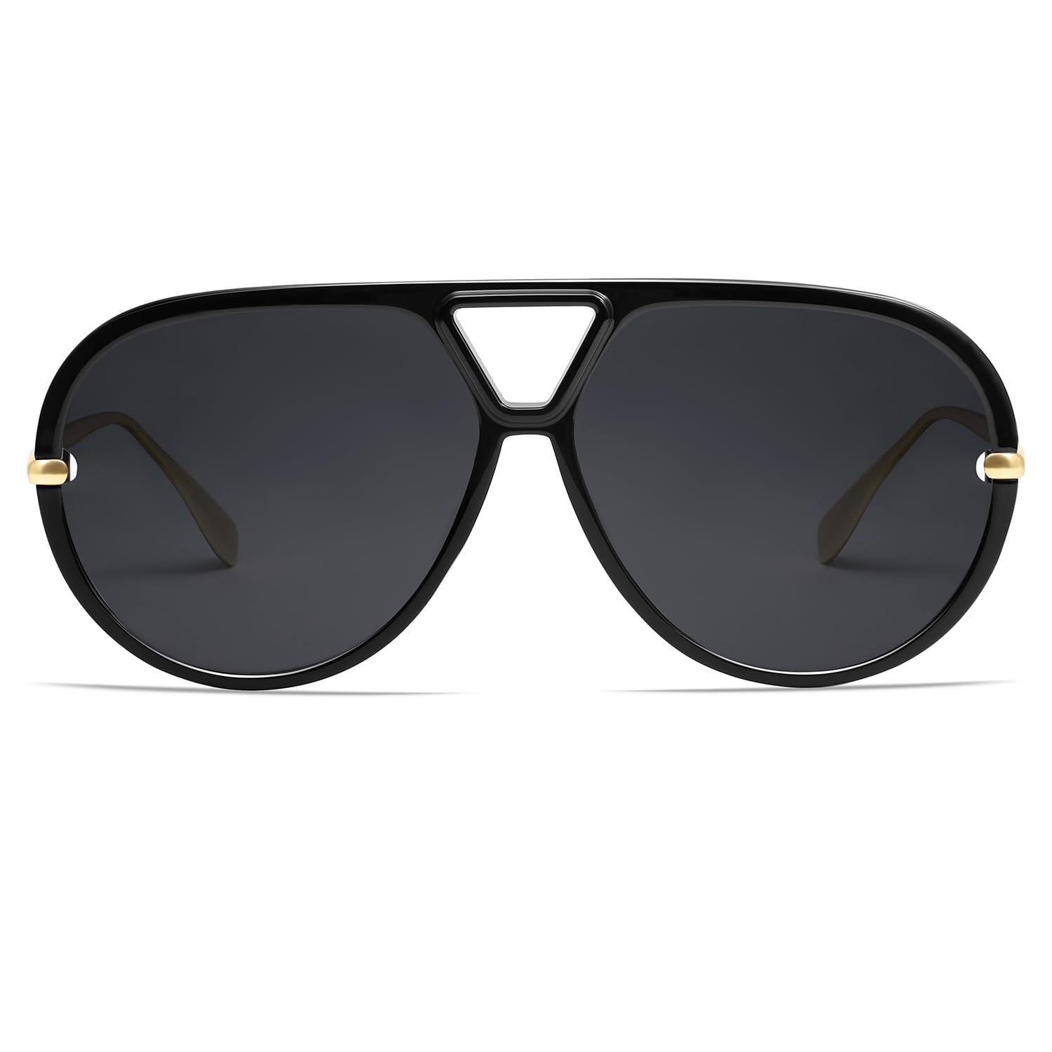 VANLINKER Trendy Polarized Aviator Sunglasses for Women Men Retro Oversized Round Sunglasses Vintage Shield Shades VL9798