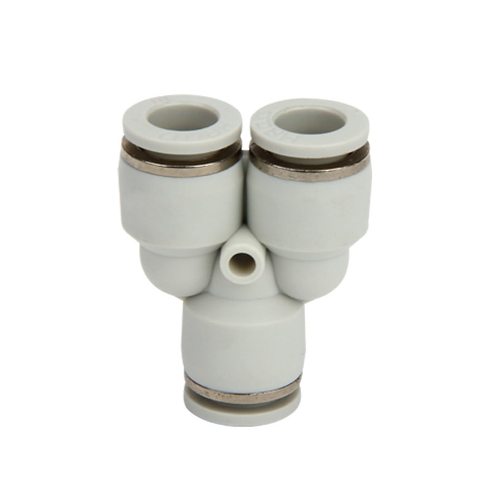 Connecteur de tuyau d'air pneumatique blanc, tout en cuivre, Tee en forme de Y PY-6 8 10 12 16, insertion rapide, plastique, acier inoxydable 304, 1 pièce(CoppernickelplatedPY4)