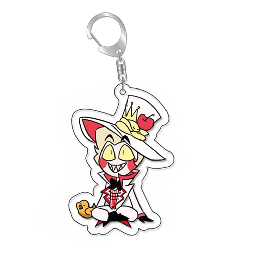 Xinchangda Hazbin Hotel Keychain 8pcs Set Anime Alastor/Angel Dust/Charlie  Morningstar/Vaggie Figures Cartoon Key Ring Pendant Decoration