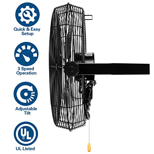 Image of BILT HARD 20 inch Industrial Wall Fan, 4600 CFM, 3-Speeds High Velocity Wall Mount Fan with Sealed Motor, 2 Pack