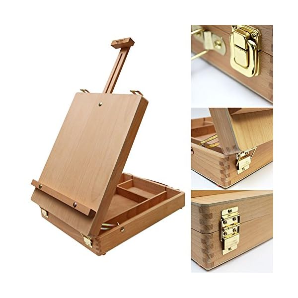 Mont Marte Tabletop Easels for Painting, Desk Box Easels for Kids Adults&Artists,Beech Wood