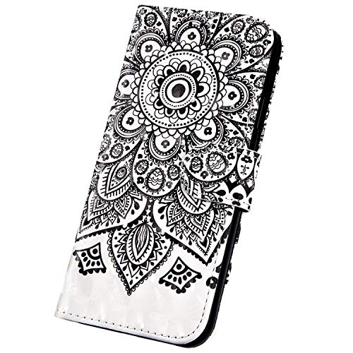 Surakey Huawei P Smart Case,3D Pattern Leather Flip Wallet Phone Case [Card Slots Money Holder] [Stand Kickstand] Shockproof Book Case Cover Bumper Compatible with Huawei P Smart