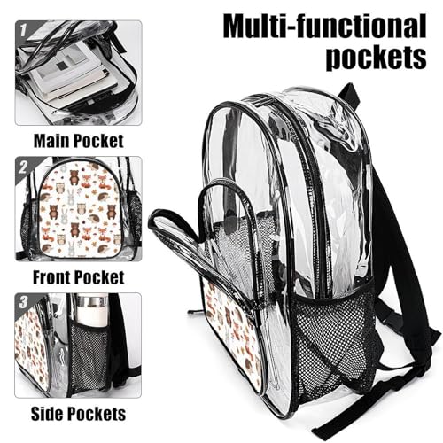 Heavy Duty Transparent Bag for Adults Cute Woodland Animals Concerts, Beach, Picnic, Going Out, Lightweight Portable Outdoor Sport Bags4