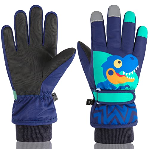 Amztnll Kids Winter Snow Ski Gloves Waterproof Cute Warm Gloves For Boys Girls Snowboard Gloves Outdoor Gloves Windproof #TOP16