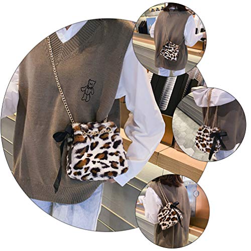 KESYOO Bolsa de Ombro de Pelúcia da Moda Bolsa de Corpo Cruzado para Mulheres Senhora (Branca)