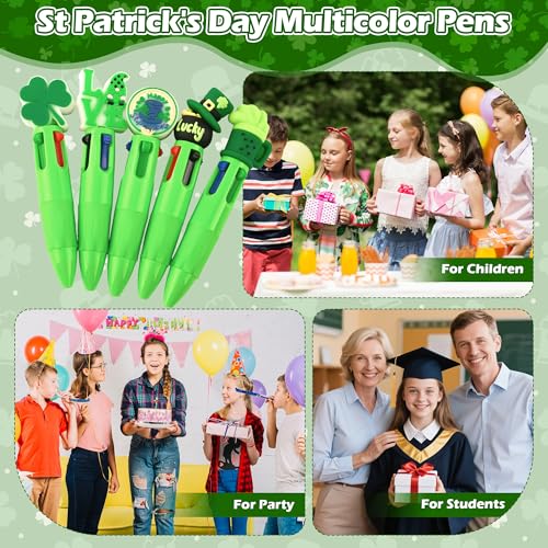 LiYiQ 25 bolígrafos multicolor 4 en 1 para San Patricio miniatura 5