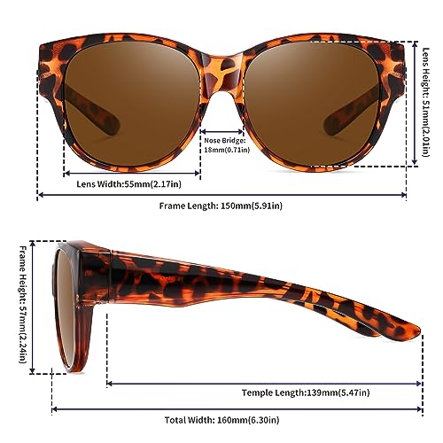 Image of GEGURI Polarized Sunglasses Fit Over Glasses for Men Women, Oversized Square Sun Glasses UV400 Protection Shades