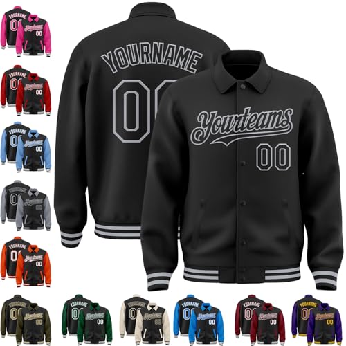 Custom Men's Varsity Letterman Baseball Leather Jacket Lapel Collar Jacket High School Full-snap Bomber Jerseys