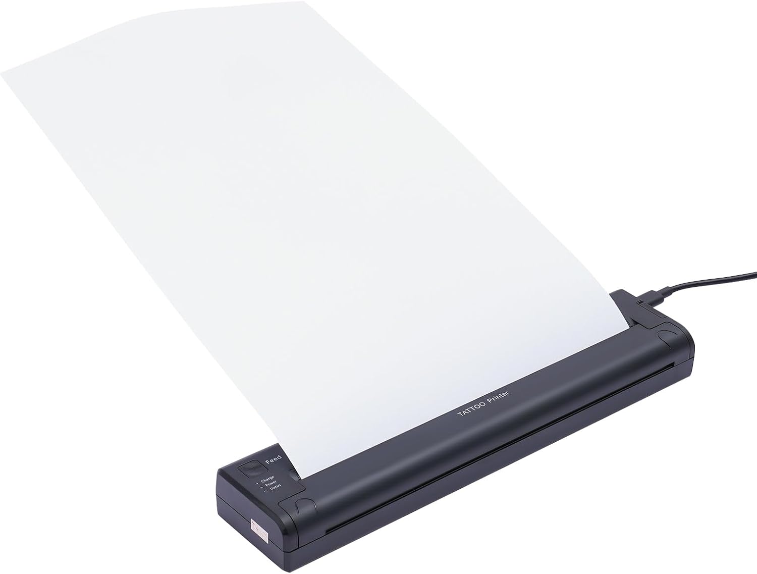 Portable USB Wireless Bluetooth Black Tattoo Printer Compatible with Android, iOS Phone, Ipad & PC-Side