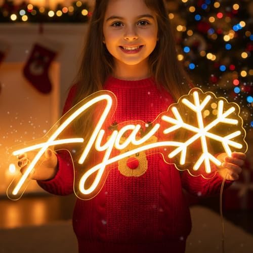Custom Neon Name Sign for Wall Decor, Customizable LED Name Sign for Christmas Birthday Holiday Gift, Personalized Christmas Neon Light for Bedroom Dorm Wedding Party Home Bar Business Xmas Decoration