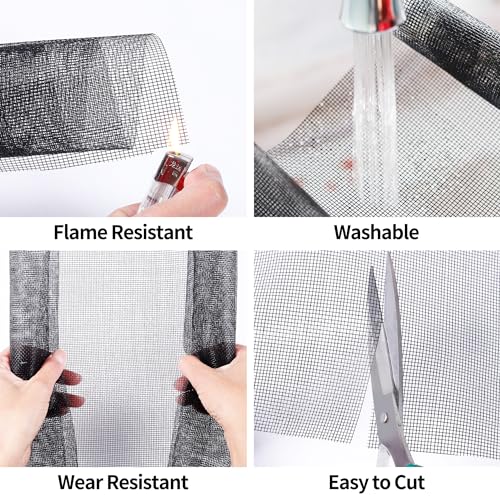 HCSSZ Fliegennetz Meterware 120 x 250 cm,Fiberglas-Fliegengitter Fenster Gewebe Schneidbar Ersatznetz,Insektenschutz Gaze Fenster… – Ansicht 5