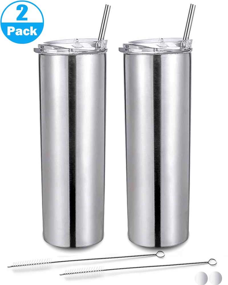 Buy XccMe 20oz Straight Skinny Sublimation Tumblers 2PACK Stainless Buy xccme 20oz straight skinny sublimation tumblers 2pack stainless