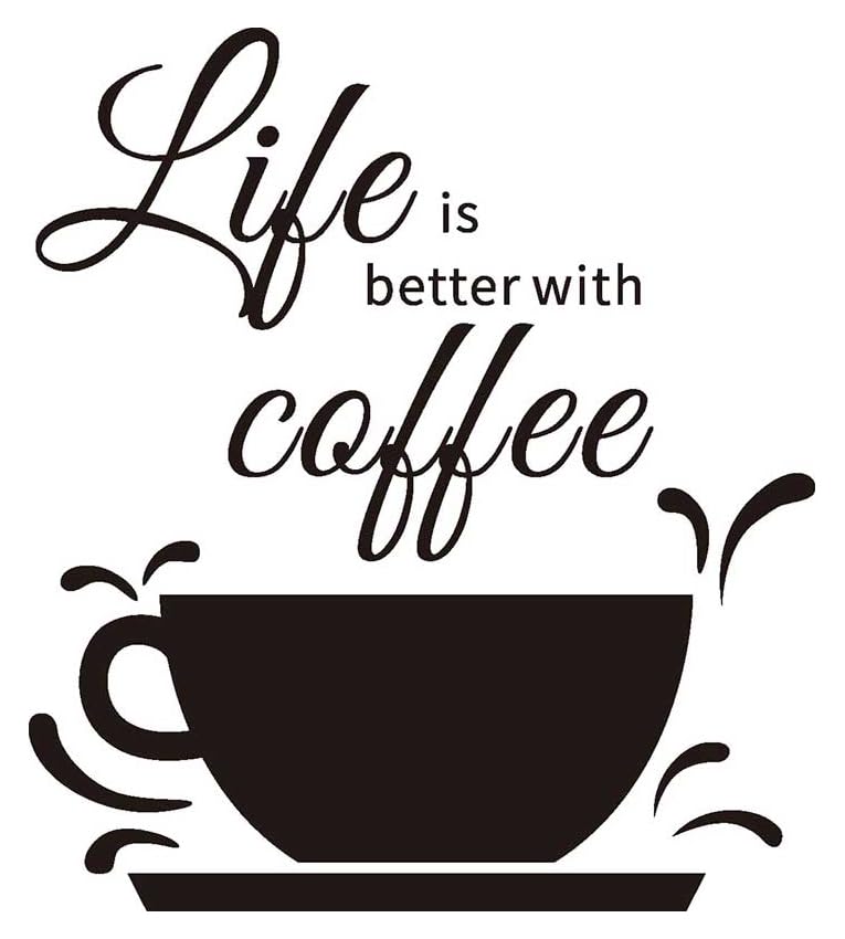 Vinilo decorativo con texto de café 23 x 15 in miniatura 1
