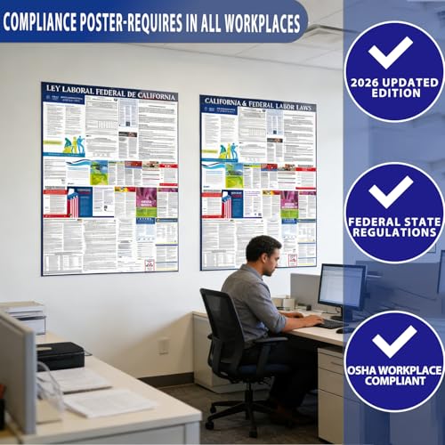Image of KIKIGO 2026 Ohio State & Federal Labor Laws Poster OSHA Bilingual Poster