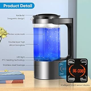 Aomdom Générateur d'eau Hydrogène, 2L de Grande Capacité Générateur Ionisée eau Alcaline eau avec Fonction Thermostat et écran Tactile LED pour en Famille