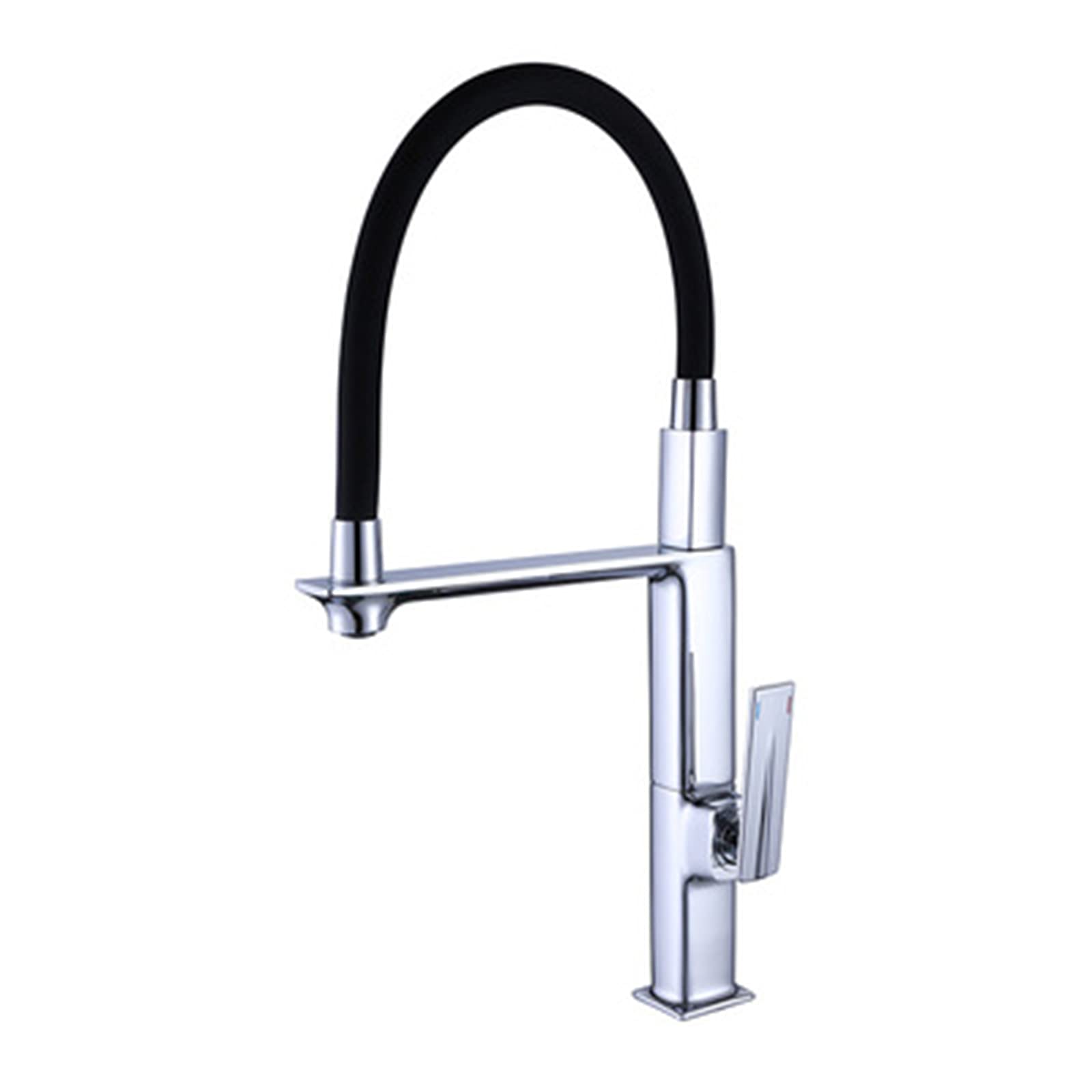 Lmysxaoz Silver Kitchen Sink Tap, Pull Out Taps Mixer With Spray Solid Brass 360° Swivel Faucet Cold & Hot Water Faucet,(Silver)