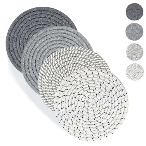 Comparison: Best Material For Trivets 3 7 Inches Trivets for Hot Dishes, Hot Pots and Pans, 4Pcs Thick Heat Resistant Trivet Mats for Kitchen,Pot Holders for Kitchen Counter, Table, Home Essentials, Kitchen Decor for Table Countertops