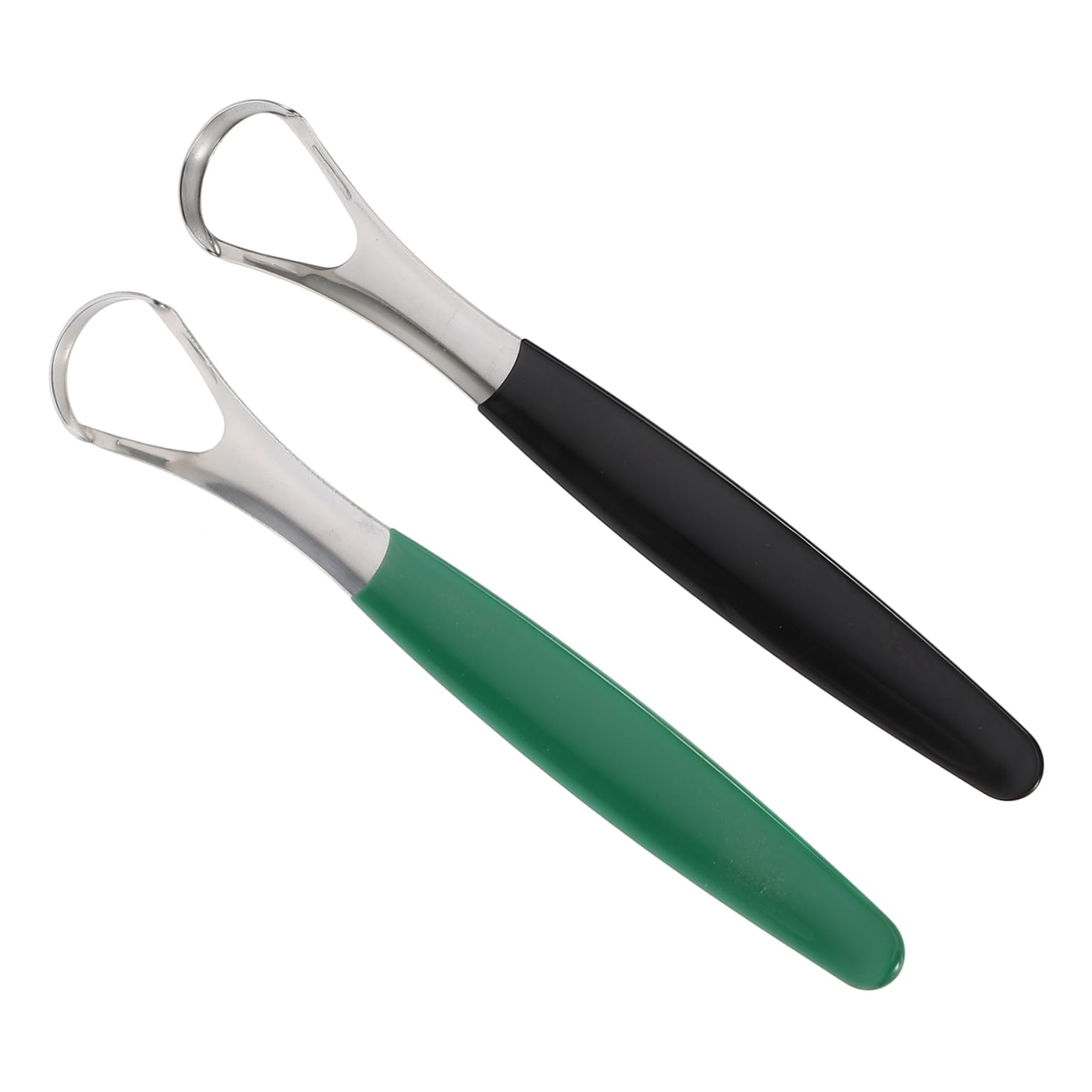 GOOHOCHY 2Sets Stainless Steel Tongue Scraping Plates Ergonomic Oral Care Tools for Fresh Breath Taste Improvement Durable Easy to Use Boxed Packaging