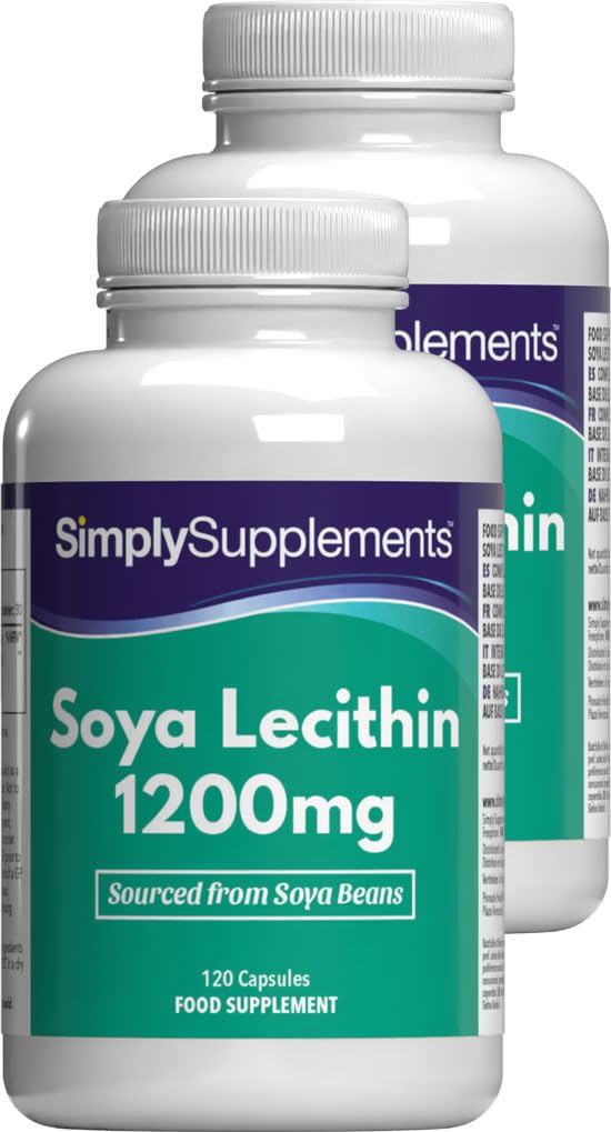 Lécithine 1200mg | Gélules Haute Pureté | 240 Gélules = 2 Mois d’Approvisionnement | Fabriqué au Royaume-Uni | Source Essentielle de Phospholipides | Certifié BPF
